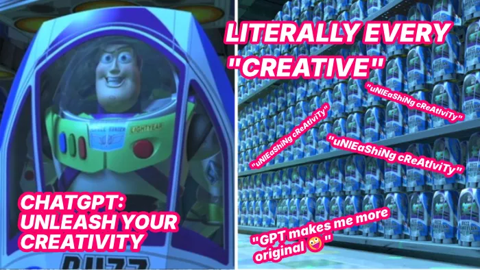 Meme about how creative ChatGPT users can be