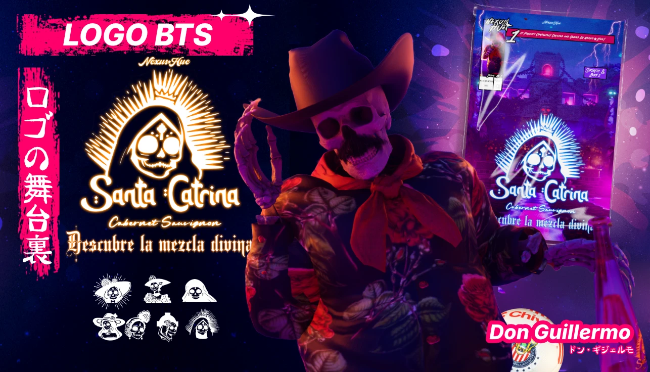 Final render of Santa Catrina logo and character Don Guillermo with full textures and lighting